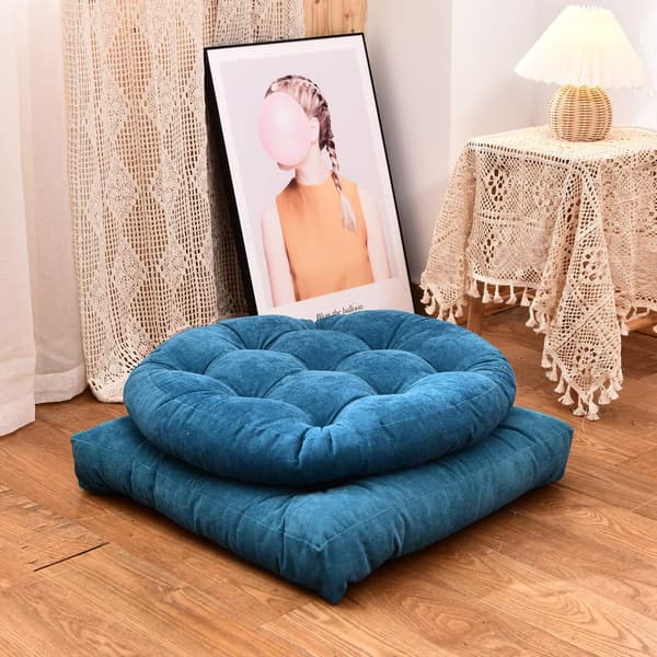 1 stk. sædehynde gulvmåtte (søblå - stor cirkeldiameter 55)