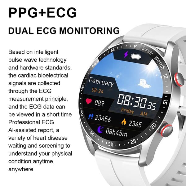 LX-Bluetooth opkald Smart Watch-Hvid Lim