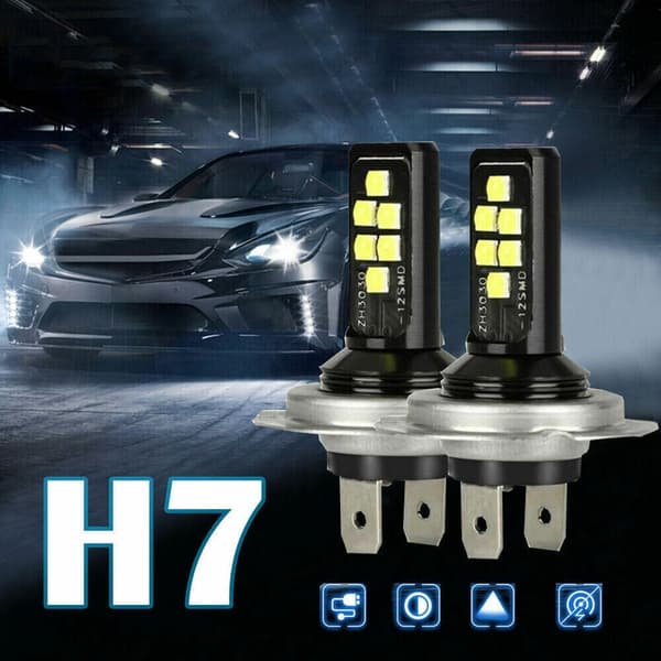 2kpl-Auton ajovalopolttimo valkoinen H7