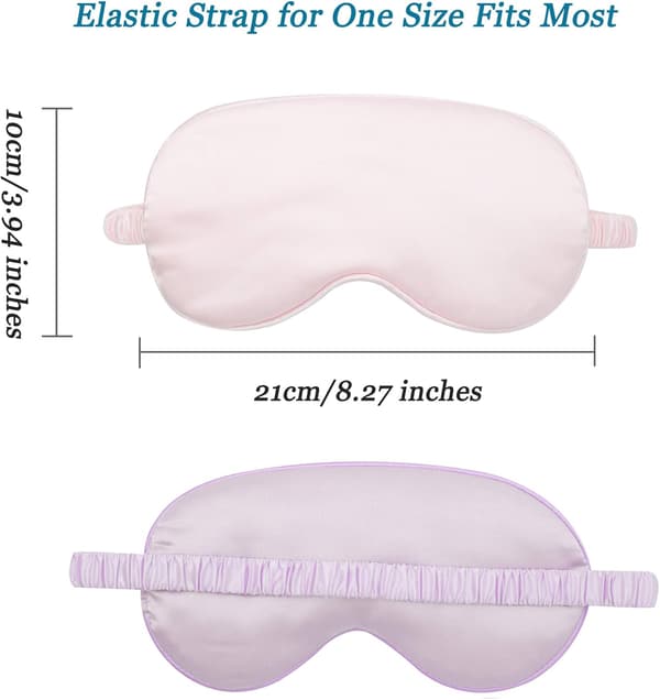 2 st simulerad silkesögonmask - ljuslila + rosa