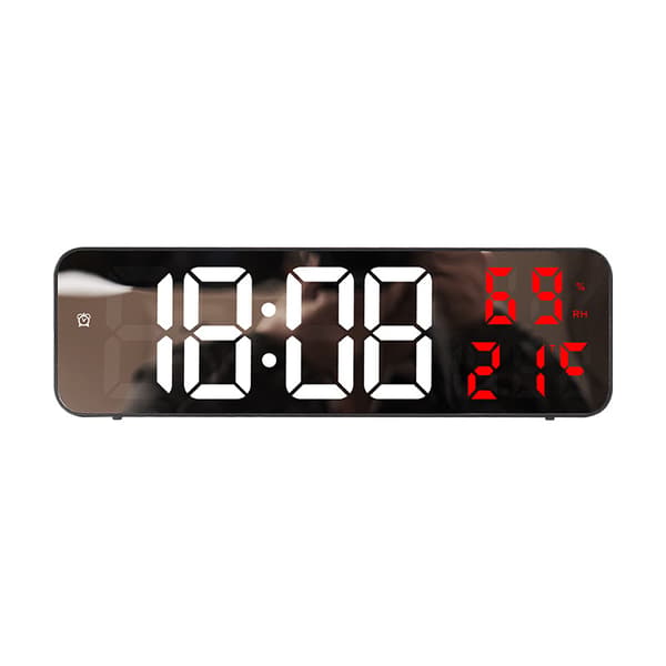 Digital väggklocka med fjärrkontroll, stor display plug-in LED digital väckarklocka, stöder 12/24-timmarsformat, datum och veckodag, röd