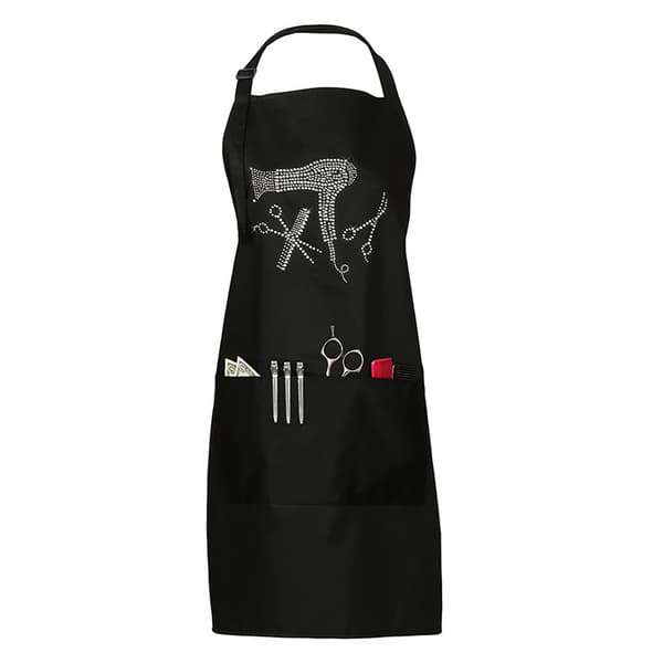 Barberarförkläde - Uniform Tyg Halter Svart