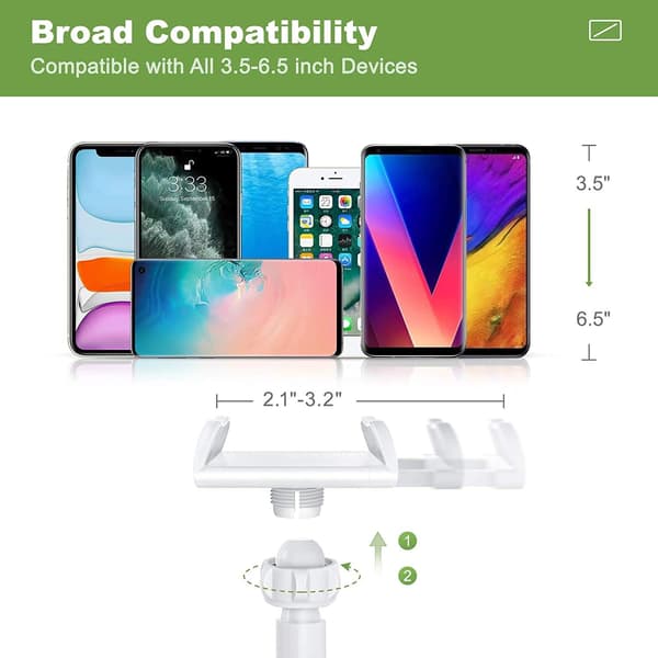 Lat telefonholder - 80 cm ren hvit