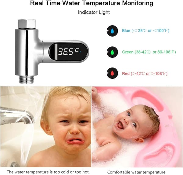 1 stk. brusebadstermometer - 2. generation galvaniseringsfarve 5℃-85℃