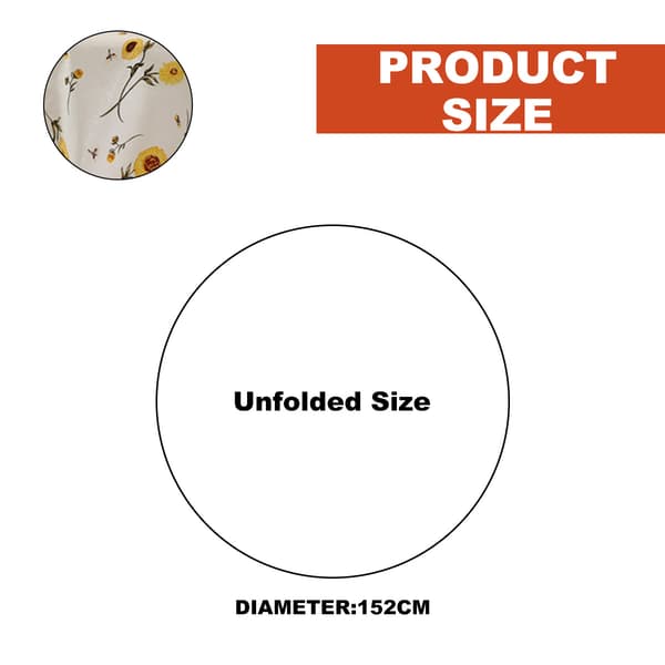 1 st tryckt duk - gul solros - 152 cm diameter rund duk