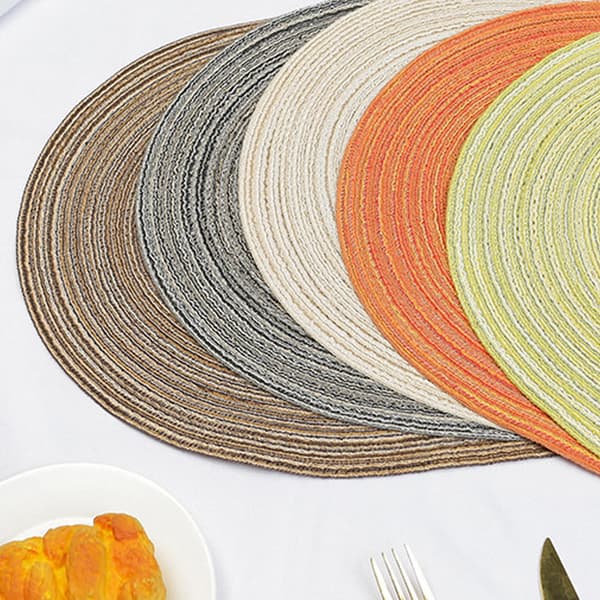 4 ovale bomullsdekebrikker - bomull oval 50*35cm brun