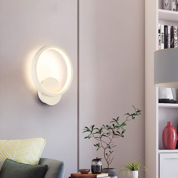 LX-Creative LED vegglampe (hvit rund/varmt lys)