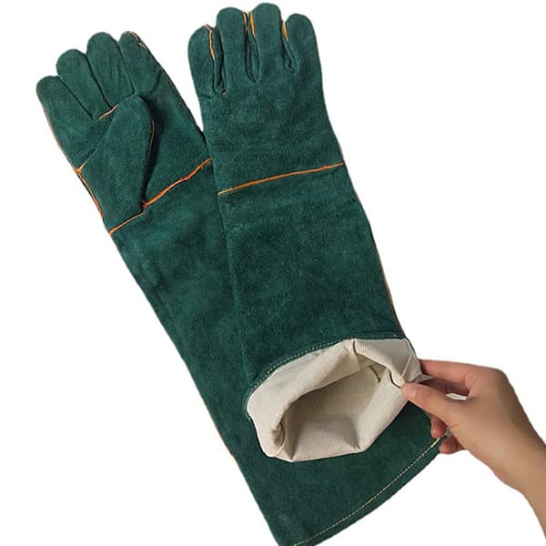 1 par bitsäkra handskar för husdjur - 35 cm mörkgrönt spaltläder