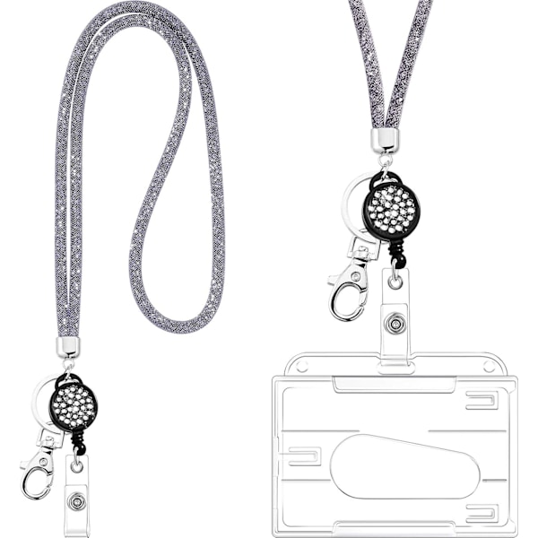 Krystal Lanyard Halskæde - Grå