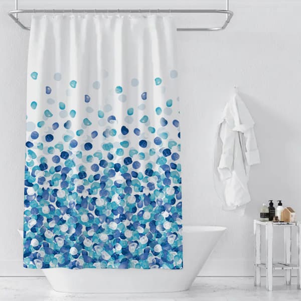 Duschdraperi för hemmet - Blå kronblad - 150B*200HCM