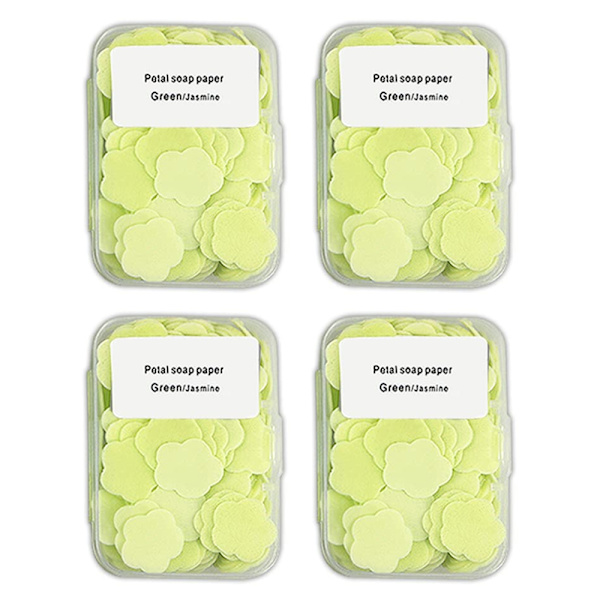 4 förpackningar bärbart tvålpapper - Jasmin