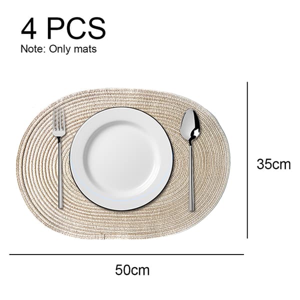 4 ovale bomullsdekebrikker - oval bomull 50*35cm melkekaffe