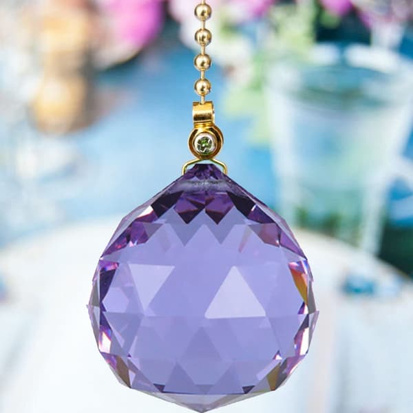 2 STK Farvede Krystalkuglelys - 40 mm Krystal Lilla