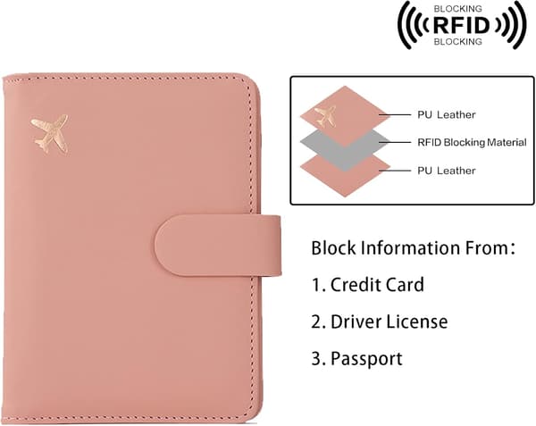 1 st flygplan PU ID förvaringsväska - rosa