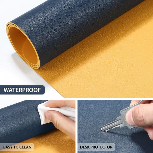 1 stk musematte i plast (60*30 cm dobbeltsidig blå + gul)