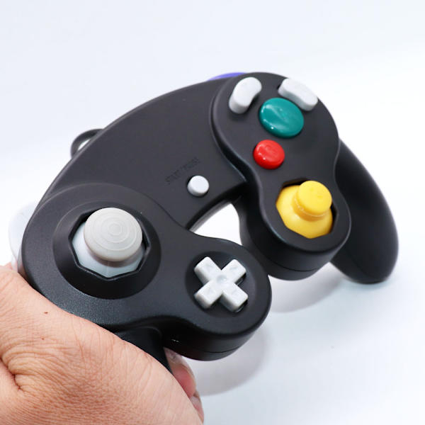Spelkonsolkontroller NGC enpunkts- och trepunktskontroller Svarta GameCube-kontroller