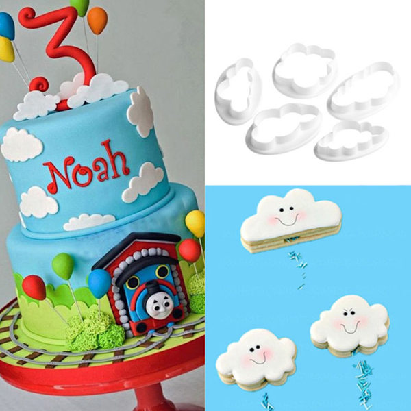 Fondant kagepynt udstansningsform (sæt med 5 stk.)