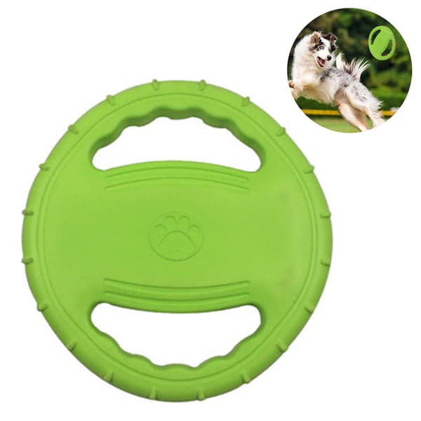 Hundefrisbee med doble håndtak – grønn