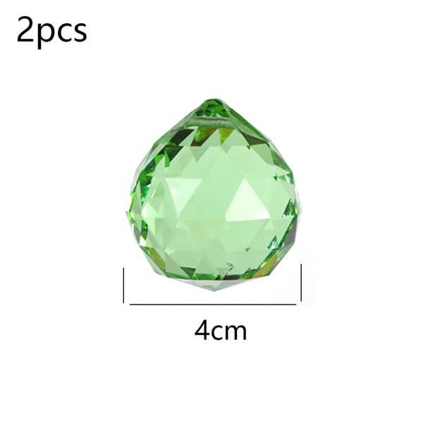 2 STK Farvede Krystalkuglelys - 40 mm Æblegrøn
