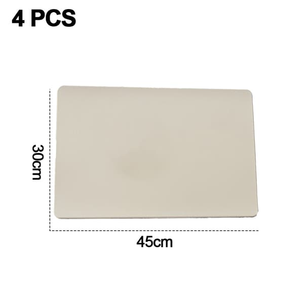 4 st läderunderlägg - benvit (rektangulär) 45*30cm, 2mm tjock