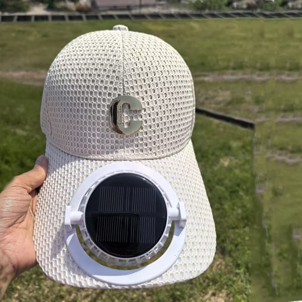 Solventilationskasket, Åndbar Baseballkasket med Ventilator, Solbeskyttelse til Udendørsbrug