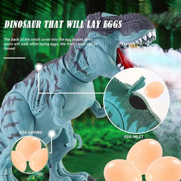 Elektrisk sprayende eggleggende dinosaurleke - blå