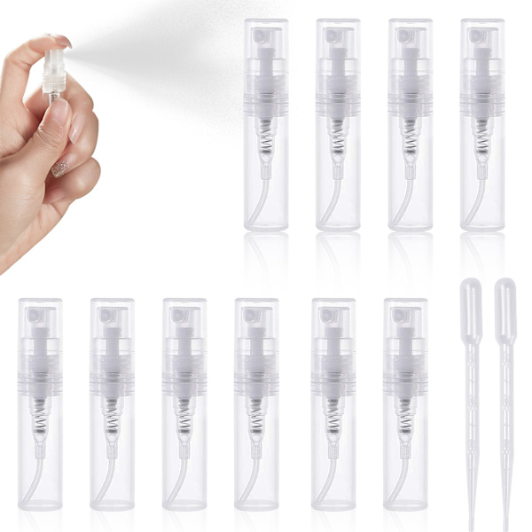 20 mini sprayflaskor - 3ML transparent + 3ML droppare