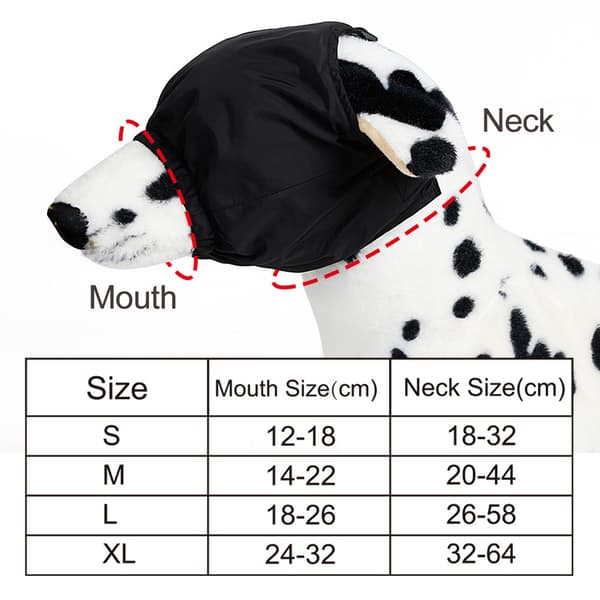 XL koiran rauhoittava silmämaski - musta