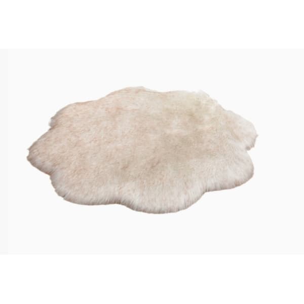 Vit 45*45cm plommonblomma-imitation ull plyschmatta sovrum
