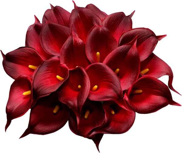 20 stk. simuleret Calla Lilje - Vinrød