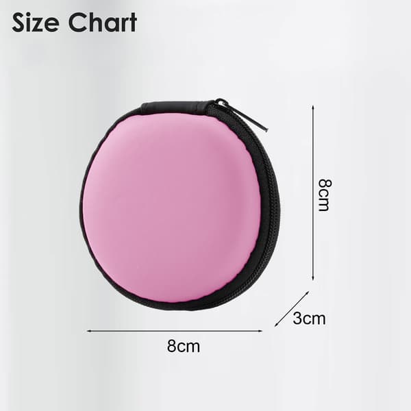 2 stk øretelefon oppbevaringspose-8*8*3 rosa