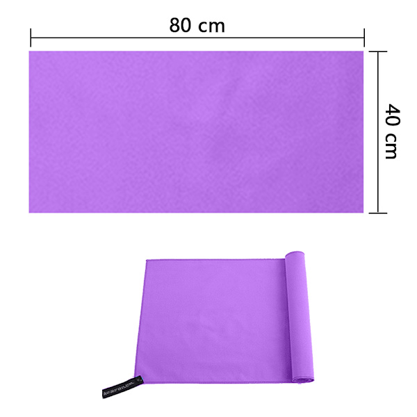 Bærbart absorberende hurtigtørrende håndklæde-lilla rund netpose 40*80cm