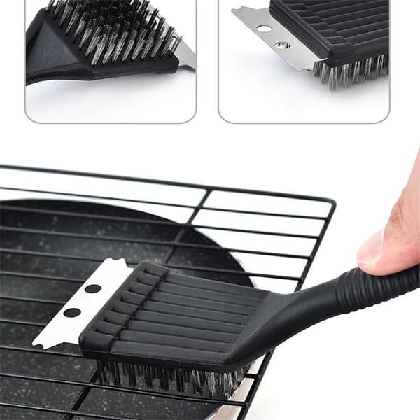 BBQ rustfri stålbørste, grillrensebørste, stålbørste, grillristbørste, jernbørste, hjælpeværktøjer