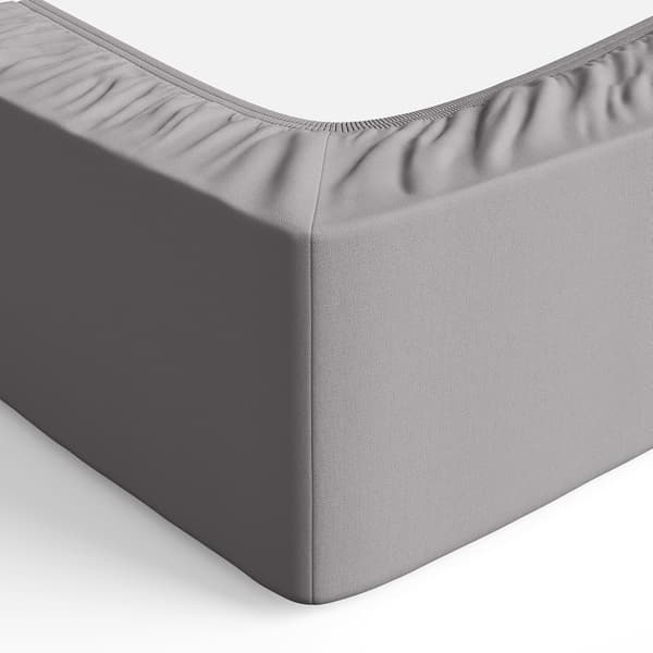 Laken, 90 x 200 x 30 cm, polyester mikrofiber for tykke madrasser opptil 30 cm, grå