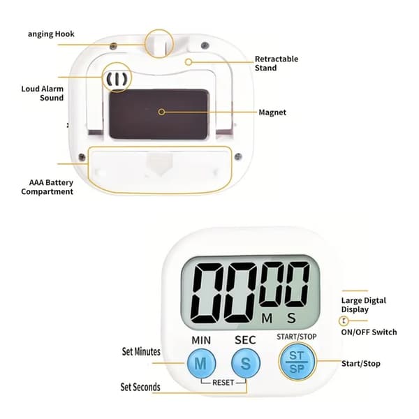 2 stk. Timer-Hvit+Rosa-Engelsk