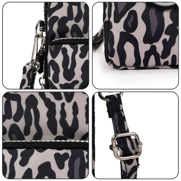 Crossbody telefonväska - Svart leopardmönster