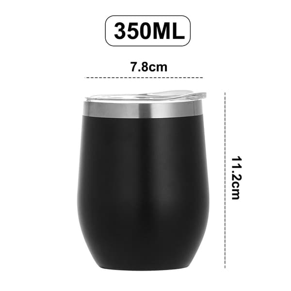 Eggkopp i rustfritt stål - 12oz - Svart plastspray