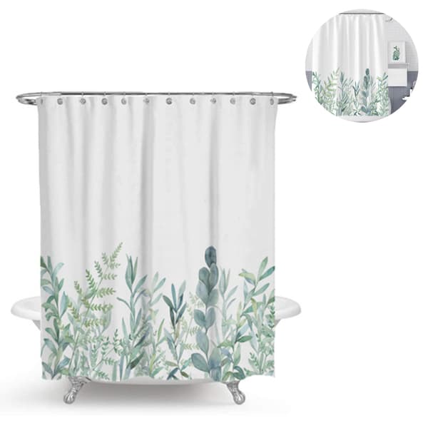 180cm*200cm Nordisk duschdraperi - fräscha gröna blad