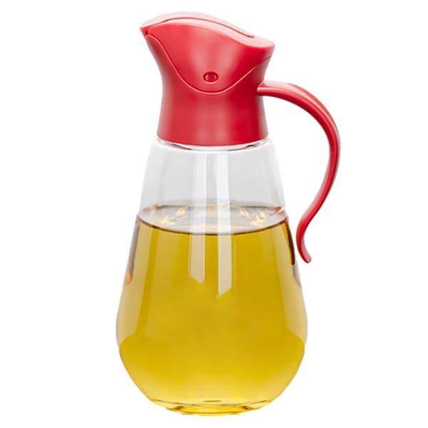 1 st oljeflaska - stort rött flip-lock 550 ml - transparent