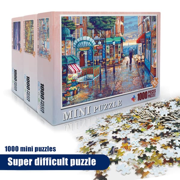 1000 brikker/sett Puslespill Paris Romantiske Byer Gatebilde for Voksne Barn D