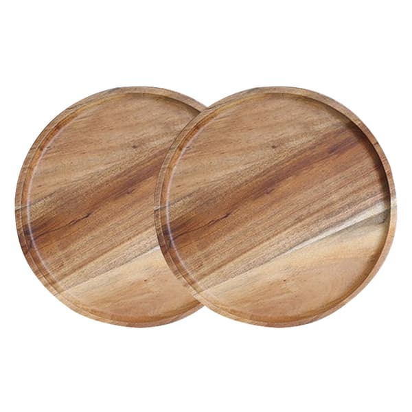 2 stk middagstallerken i tre - diameter 20 cm