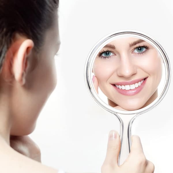 Dobbeltsidet makeup-spejl - hvid