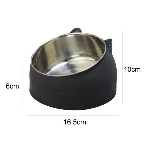Beskyt halshvirvelskål til katte - sort medium [kapacitet 400ML]