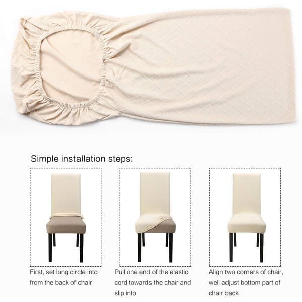 4-pack jacquard stolsöverdrag-beige-45cm*45cm