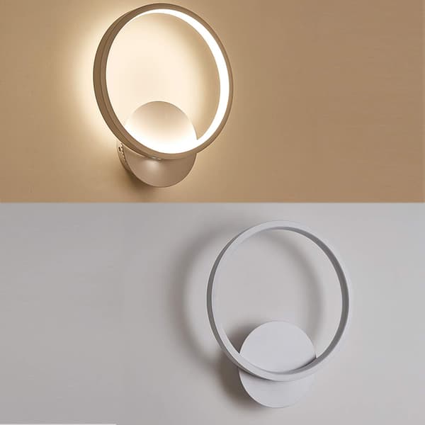LX-Creative LED vegglampe (hvit rund/varmt lys)