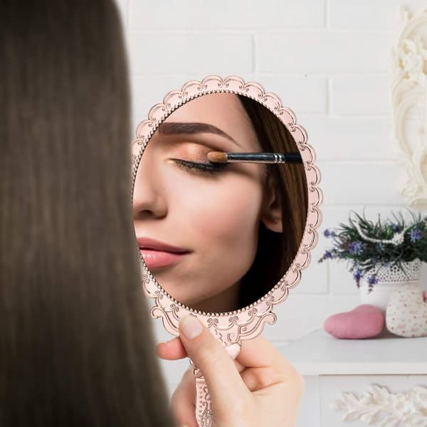 Makeupspejl i rosaguld