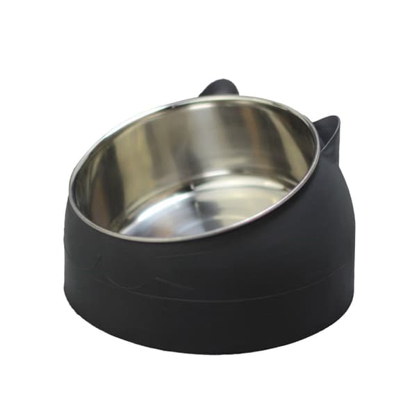 Skydda halskotan kattskål-svart medium [kapacitet 400ML]