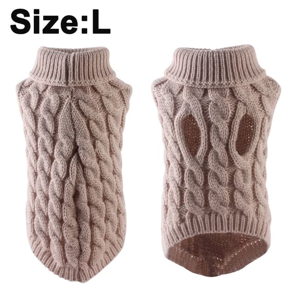 Ensfarget vridd hundegenser - Khaki L