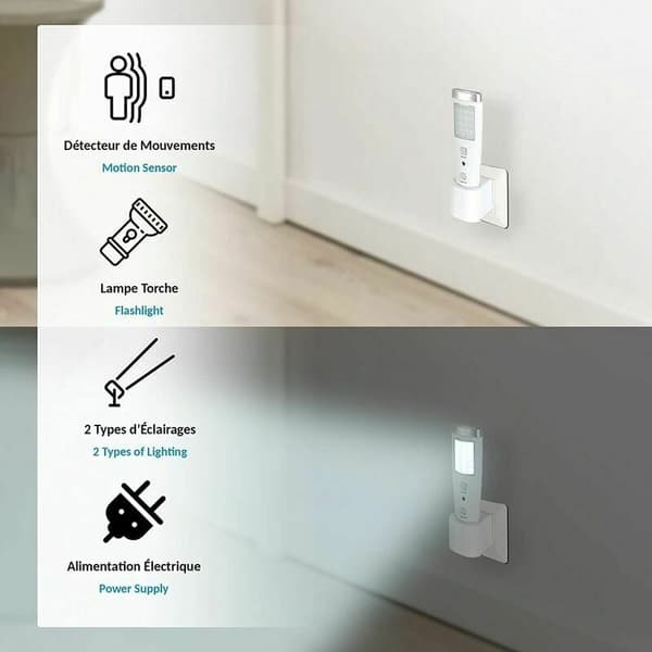 Menneskesensor nødlys - 3.7V/250MAH NiMH-batteri