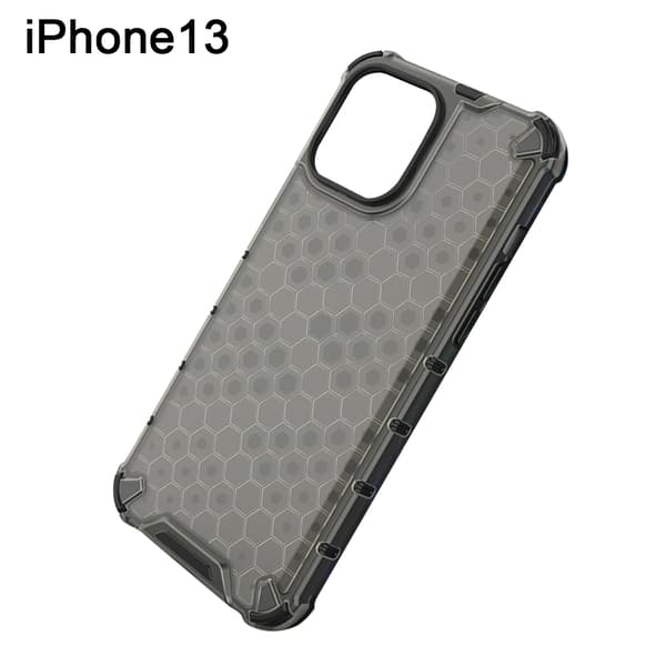 Honeycomb Apple-telefonfodral-iPhone13-genomskinlig grå